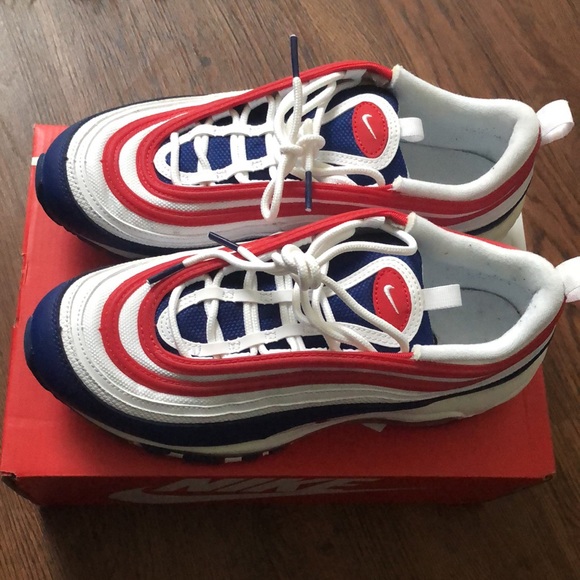 US 7Y NIKE AIR MAX (97) GS WHITE/UNIVERSITY RED BLACK/ UNIVERSITE ROGUE main image 2